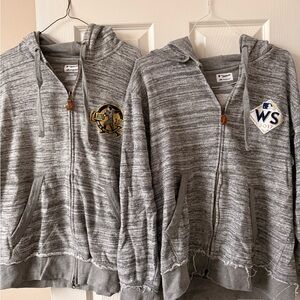 Majestic Gray Hoodies with Logo Patches